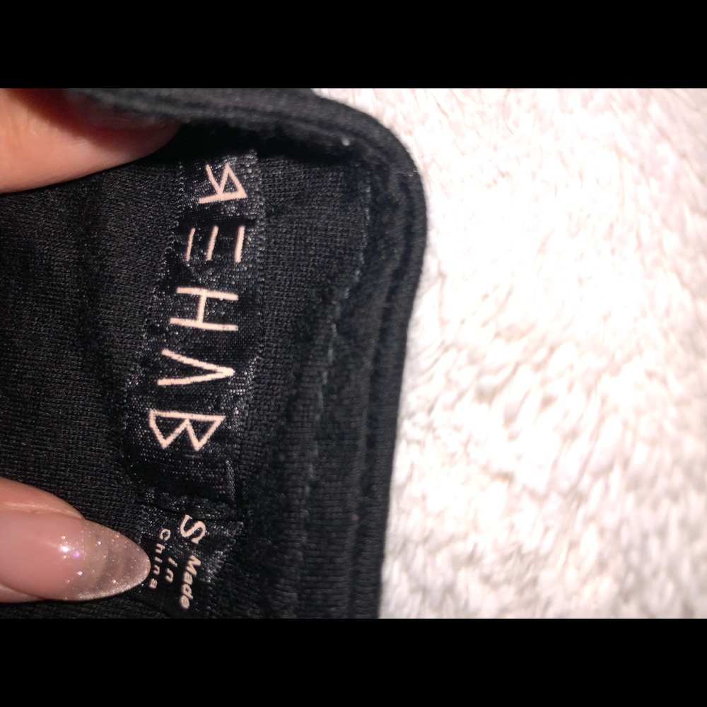 Black Structured Deep V Front Crop Top With Boning - image 5